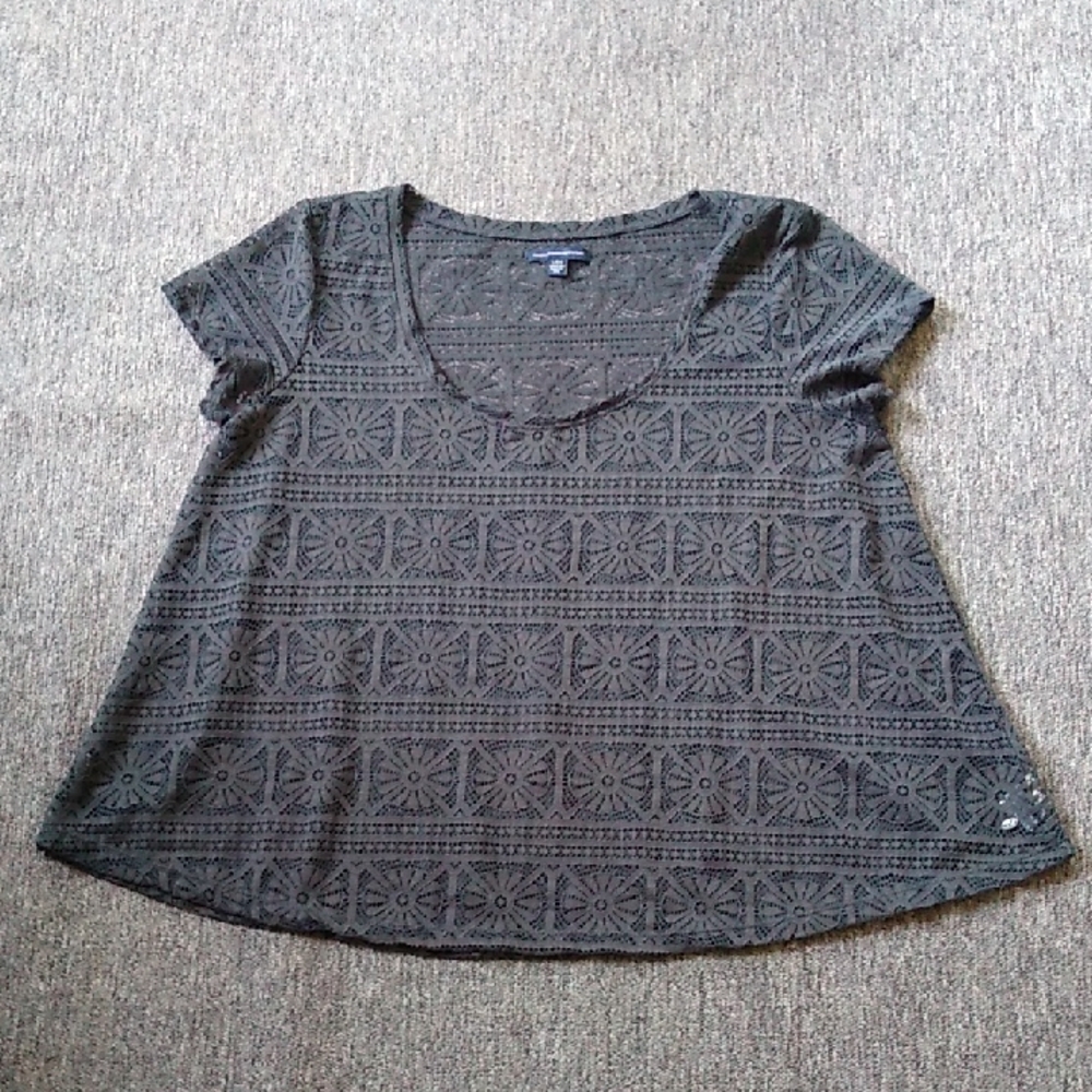 American Eagle Fishnet Lace Top